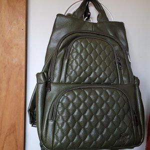 Lug Vegan Leather Hatchback Backpack (olive green color)